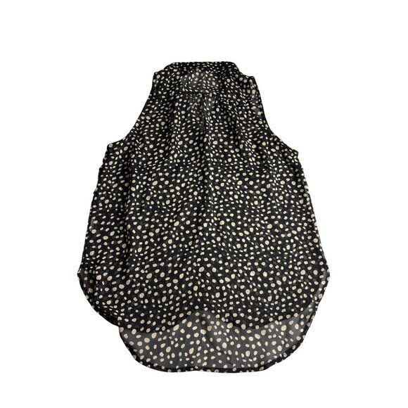 Vintage Y2K Lush Abstract Dot Sleeveless Button Front Top XS High Low Sheer - Picture 4 of 6